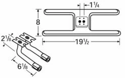 Charmglow Stainless Steel H-Twin Burner Assembly