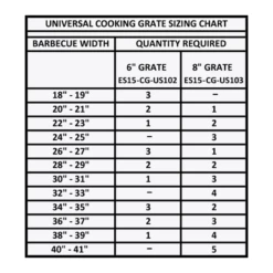 GrillSpot Universal Fit 6-Inch Adjustable Porcelain Steel Cooking Grate -GRILLSPOT Sales es15 cg us102 size chart updated 1