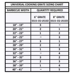 GrillSpot Universal Fit 8-inch Adjustable Porcelain Steel Cooking Grate -GRILLSPOT Sales es15 cg us103 size chart updated